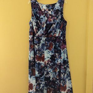 Abstract Floral Print Dress